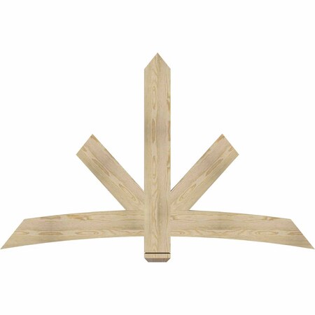Ekena Millwork Alberta Rough Sawn Timber Gable Bracket, Douglas Fir, 72"W x 45"H x 2"D x 6"F, 15/12 Pitch GBW072X45X0206ALB00RDF